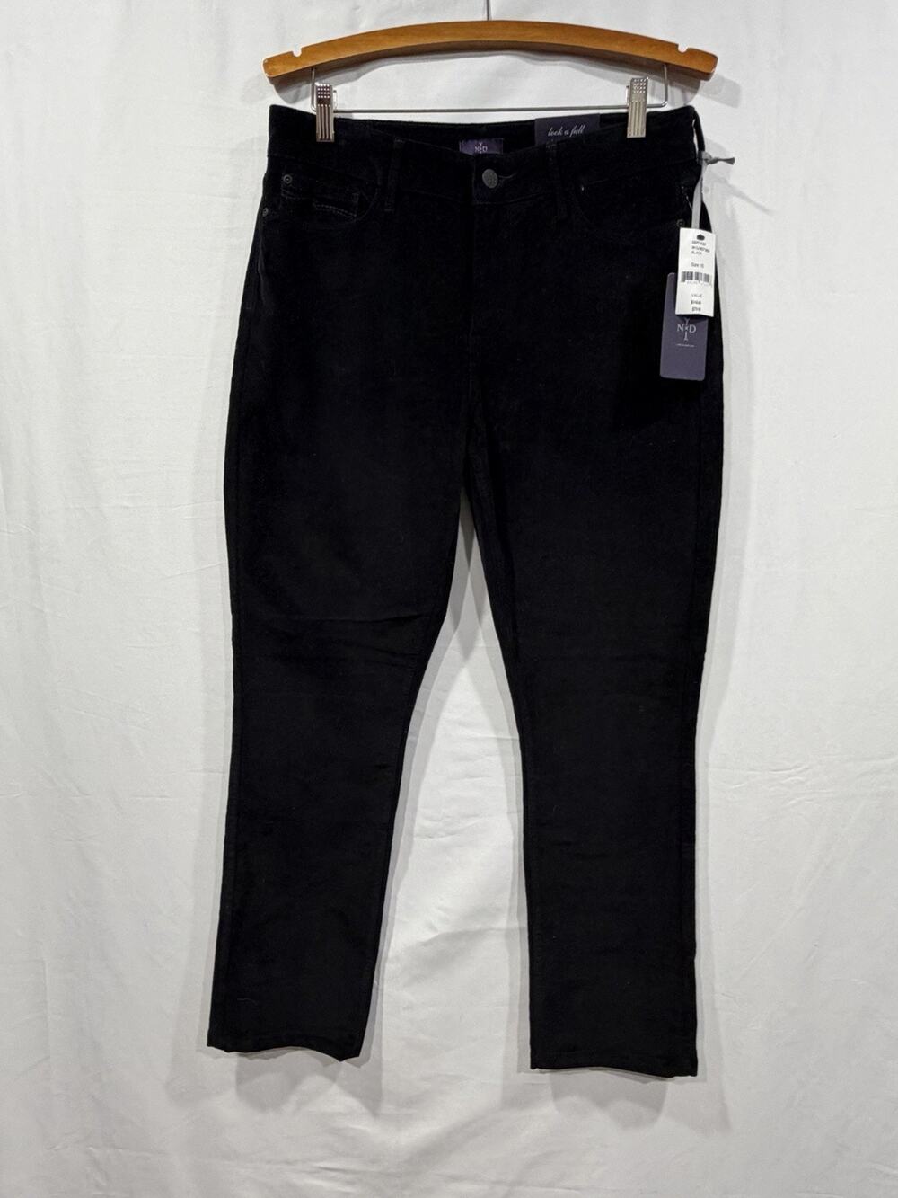 Not Your Daughters Jeans Black Corduroy Leggings Sz 10 NWT! Retails $79
